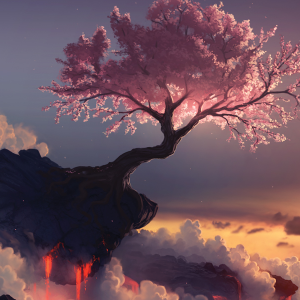 Cherry blossom volcano